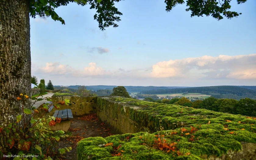 Blick von der Stadtmauer auf den Naturpark Arnsberger Wald