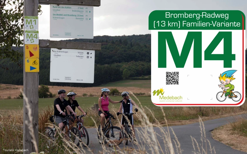 Wegzeichen M4 Familien-Radweg in Medebach