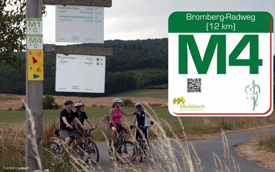 Wegzeichen M4 Radweg in Medebach